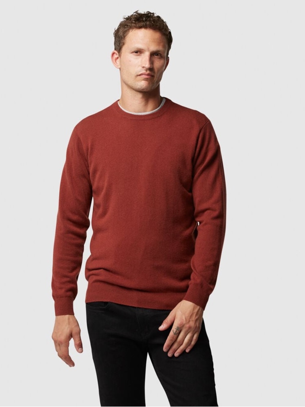 Rodd & Gunn Queenstown Sweater Rust Merino Wool Cashmere Crewneck Pullover